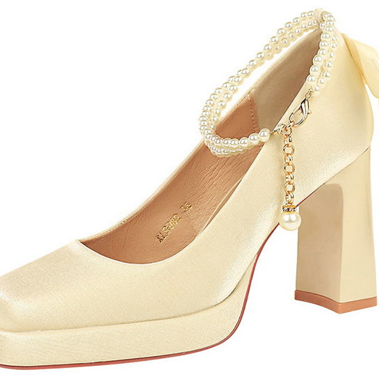 Square Toe Chunky Heel Waterproof High