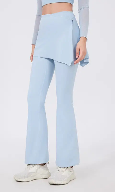 Light blue high-waist hip lifting yoga pants with nude feel