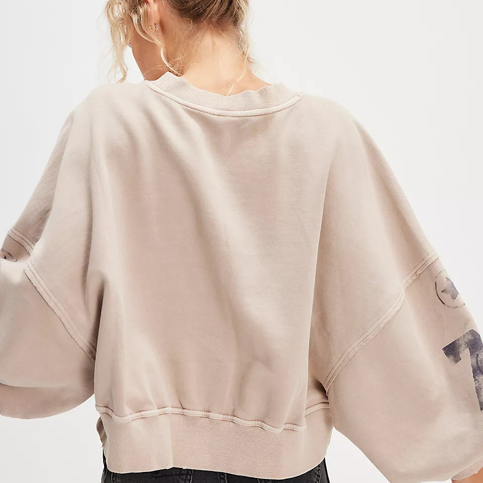 Winter Printing Loose Casual Top All Matching Hoodie