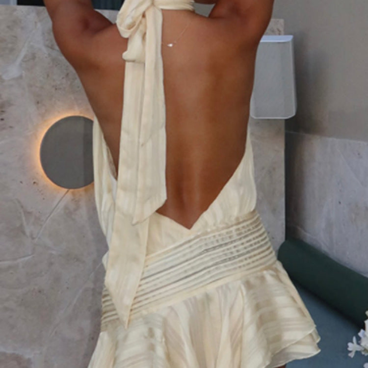 Backless halter dress from Stunning Backless Mini Dress in modern fashion ملابس for women