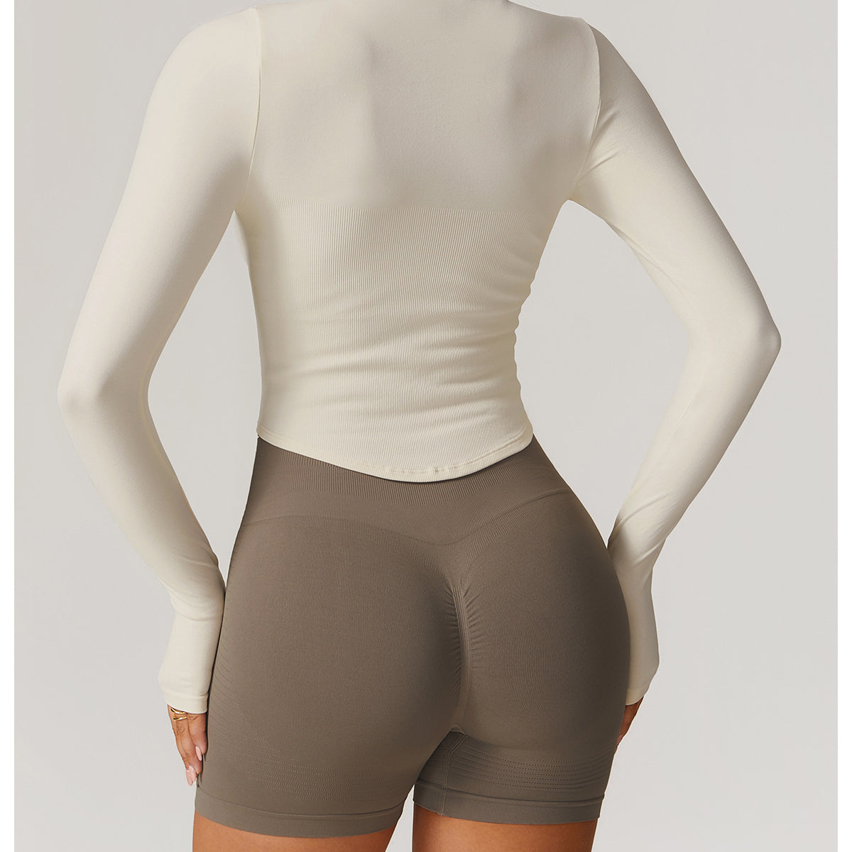 Stand Collar Long Sleeve Zipper Yoga Jacket Women Tight Quick Drying Clothes Outdoor Fitness Sports Top