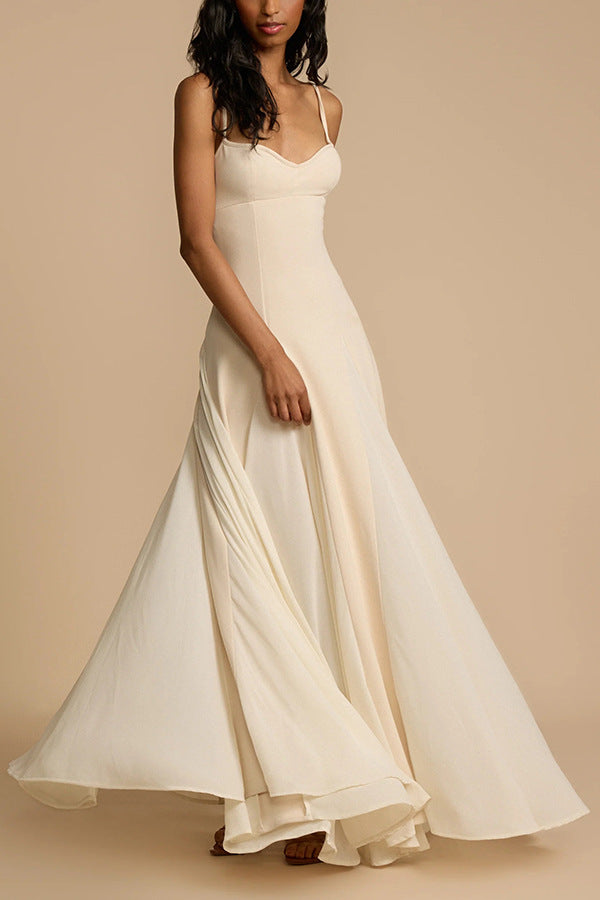 Elegant ivory gown from Casual Loose Large Swing Dress collection showcasing a loose large swing style