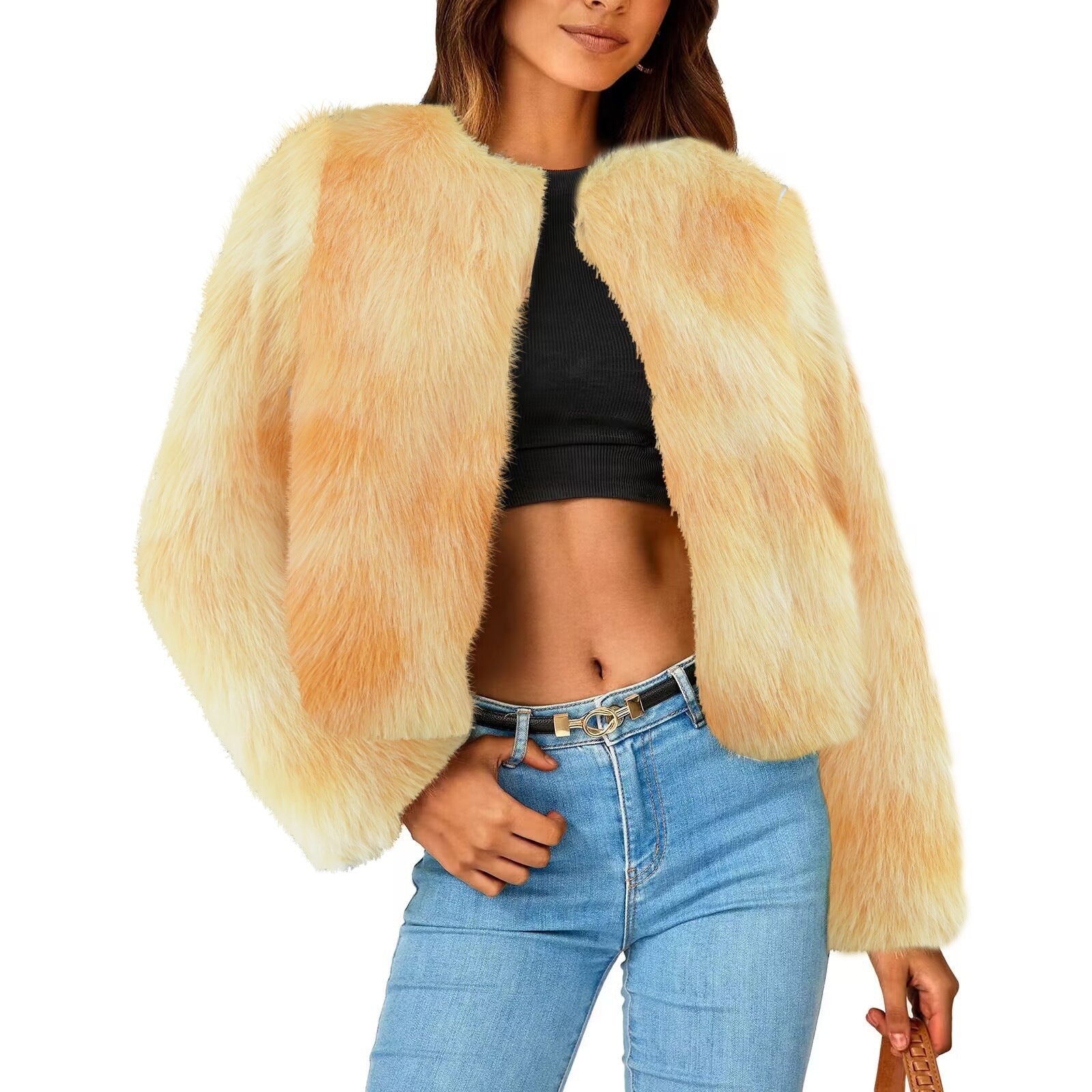 TRENDY FAUX FUR COAT-VETEMENTS