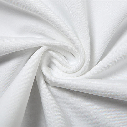 Wrinkled white fabric of Summer Backless Slit Stitching Strap Irregular Dress Women, fashionable ملابس