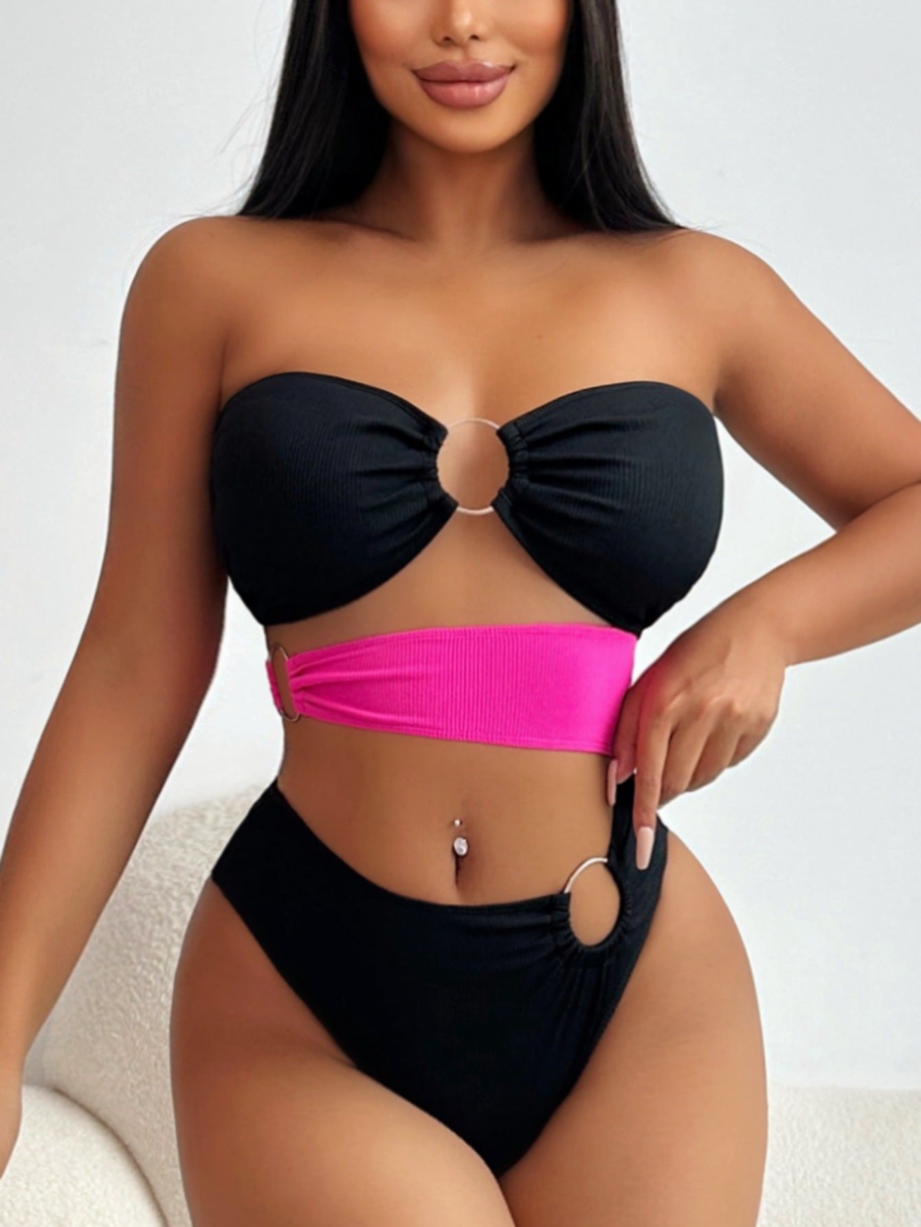 One Piece Bikini Strapless Swimsuit