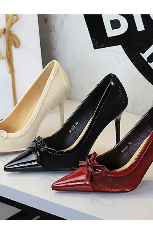 Cocktail Satin Stitching Stiletto Heel High