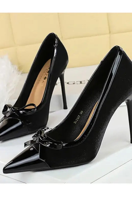 Cocktail Satin Stitching Stiletto Heel High