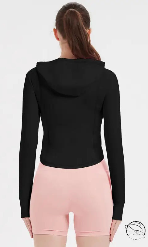 Sports Jacket Women High Elastic Hooded Quick Drying Top Violently Sweat Running Training Yoga Clothes Coat