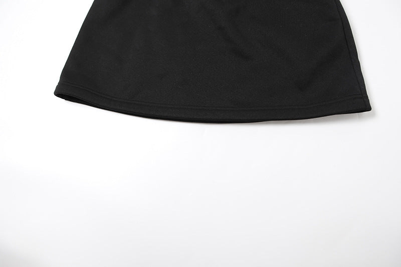 Black fabric skirt from the Casual High Waist Skirt Suit, ideal for trendy fashion ملابس