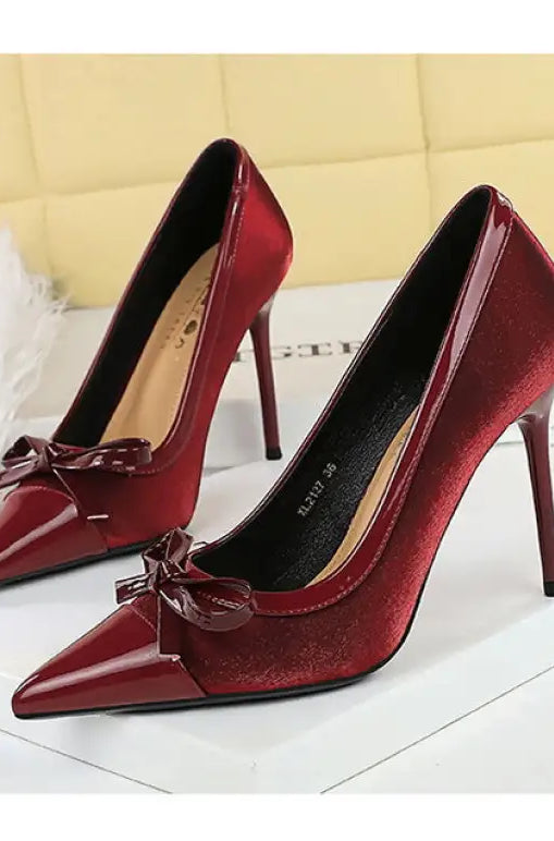 Cocktail Satin Stitching Stiletto Heel High