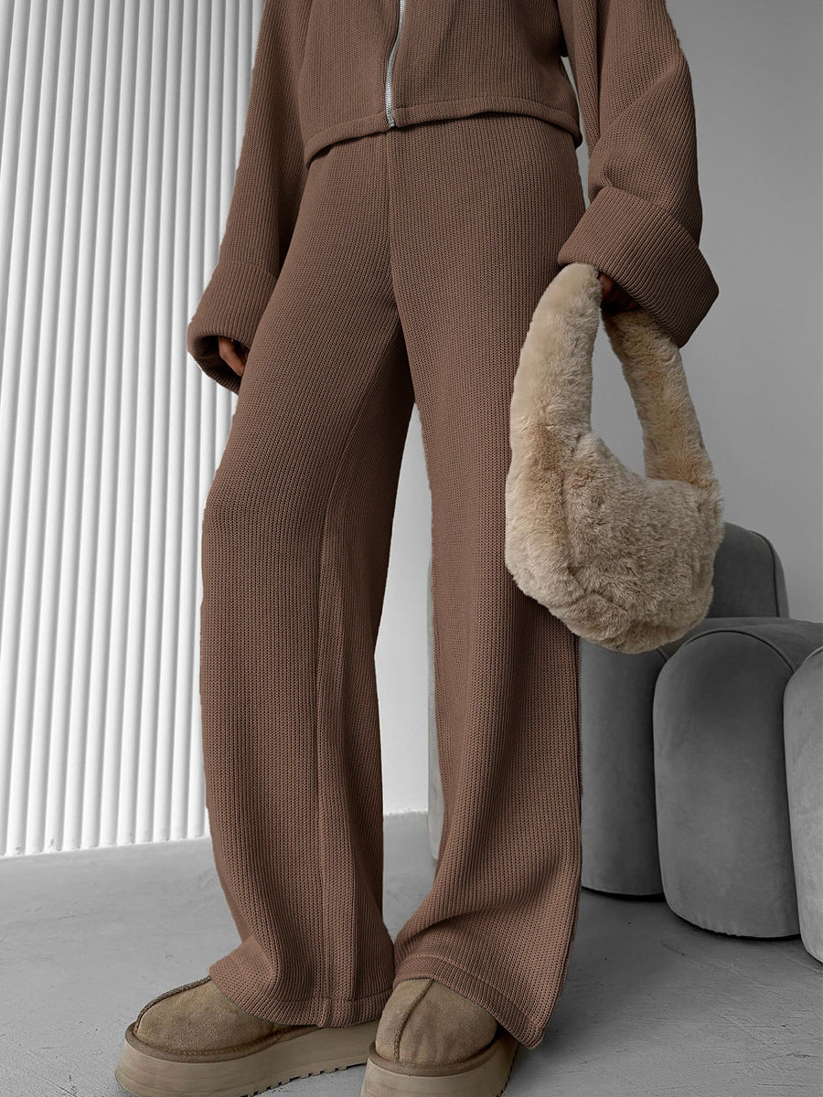 Brown textured sweater with fluffy handbag in enchanting langry fashion ملابس