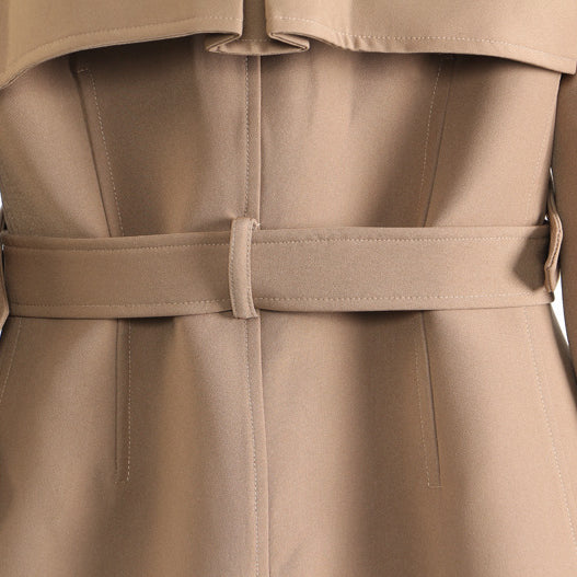 Langry modern elegant slim blazer in beige trench coat fashion style