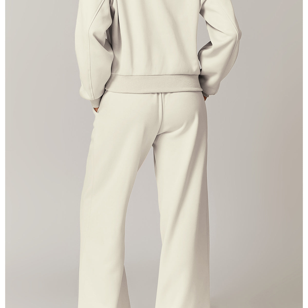 Cream-colored tracksuit from Outdoor Warm Sports Sweater Coat collection, perfect for langry fashion and ملابس