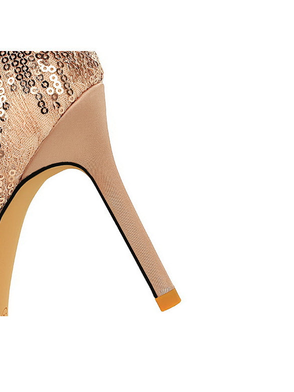 Shallow Mouth Sequin Fashionable Elegant High Heel