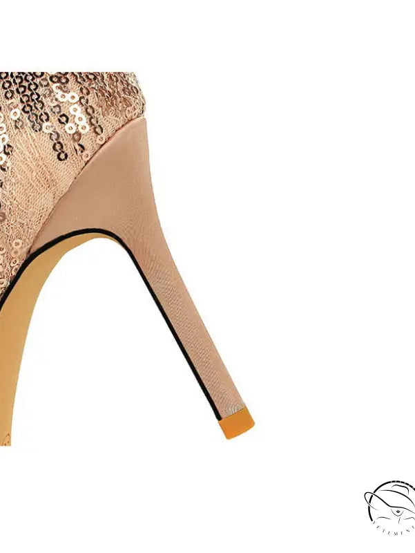 Shallow Mouth Sequin Fashionable Elegant High Heel