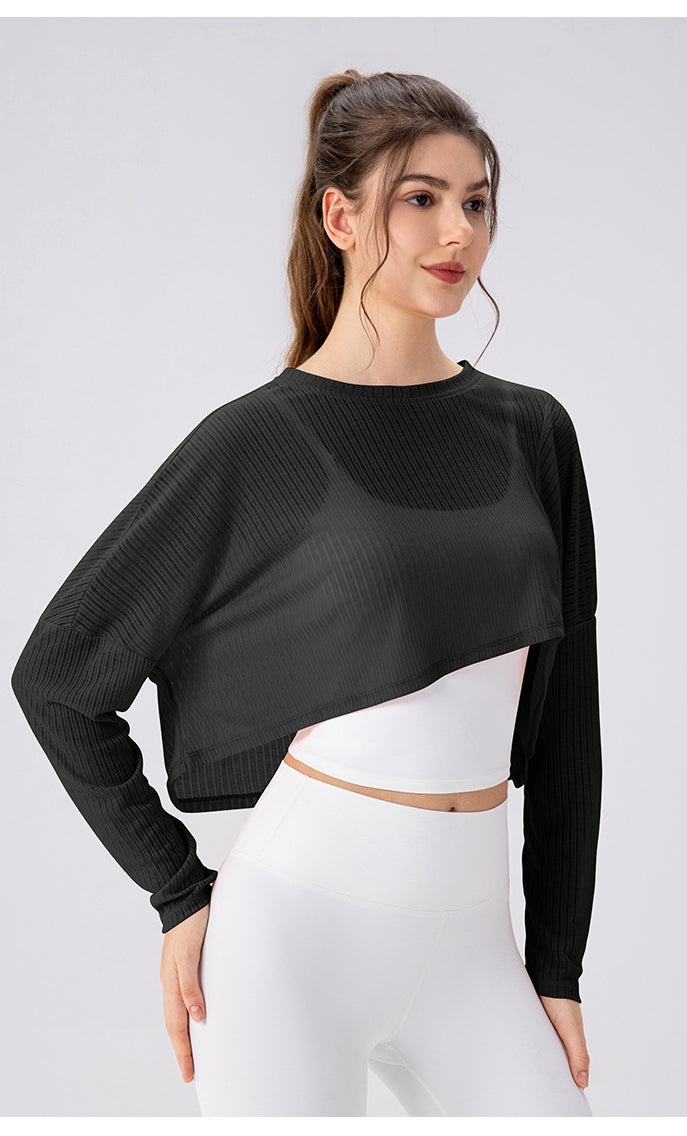 Women Yoga Blouse Long Sleeve Lightweight Breathable Workout Top Loose Outdoor Running Casual Sports