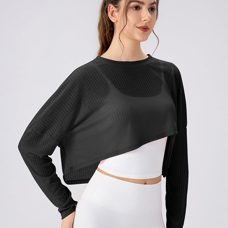 Women Yoga Blouse Long Sleeve Lightweight Breathable Workout Top Loose Outdoor Running Casual Sports