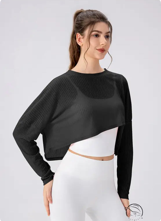Women Yoga Blouse Long Sleeve Lightweight Breathable Workout Top Loose Outdoor Running Casual Sports