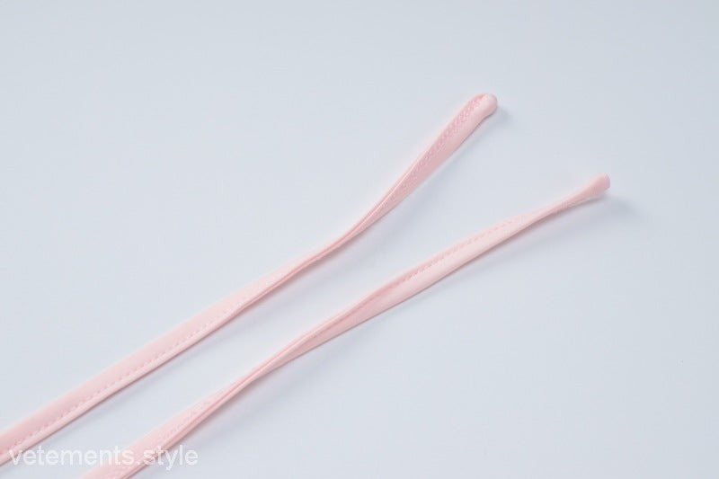 Pink fabric straps on sexy halter low cut ruffled dress, stylish and elegant