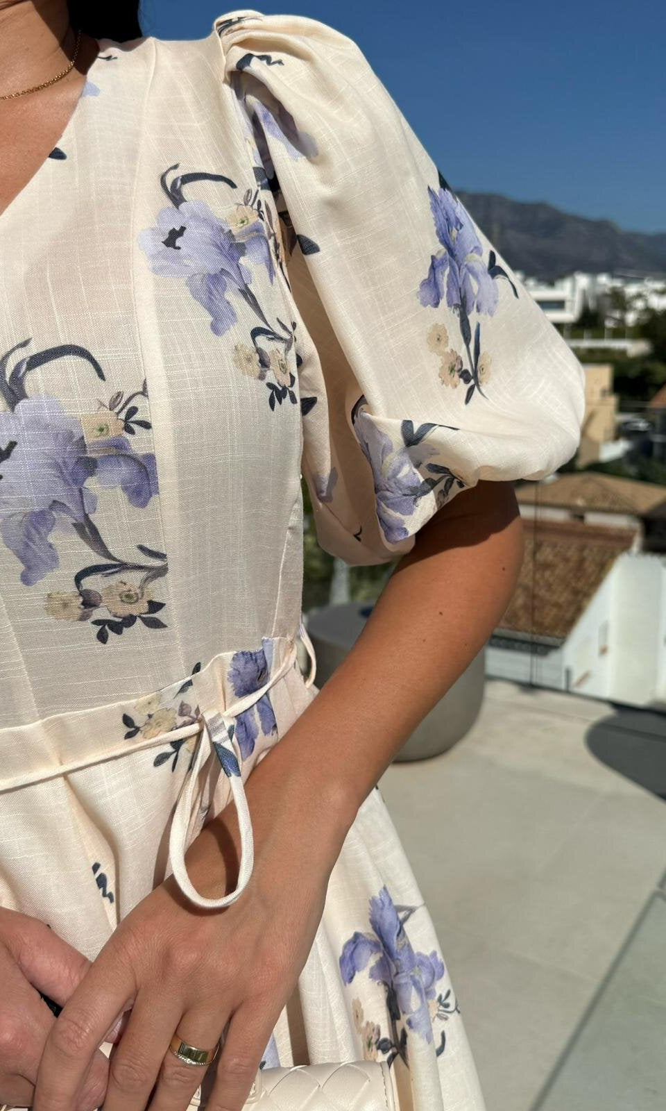 Floral print puff sleeve dress from the Enchanting Puff Sleeve Large Swing Dress collection