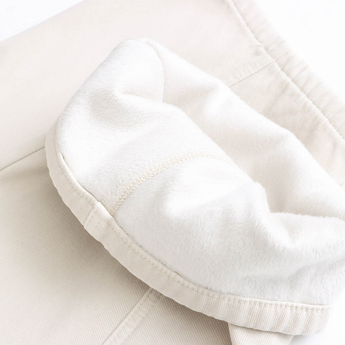 White protective face mask with pleated design paired with Langry fashion Street Design Wide Leg Jeans