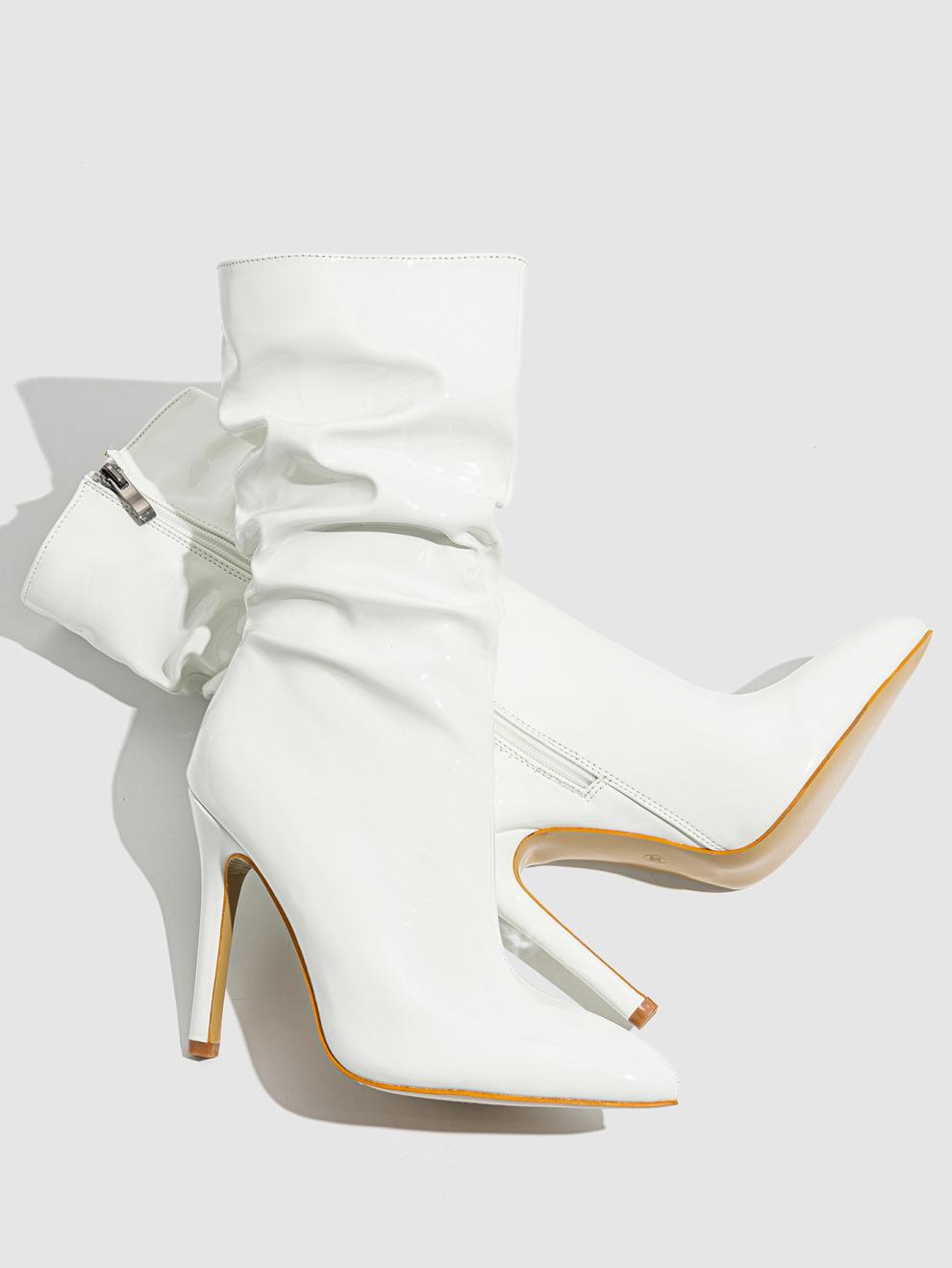 Leather Shoes Short High Heel Riding Boots