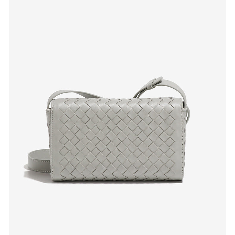Gray woven leather crossbody bag from Langry, perfect for fashionable ملابس styling