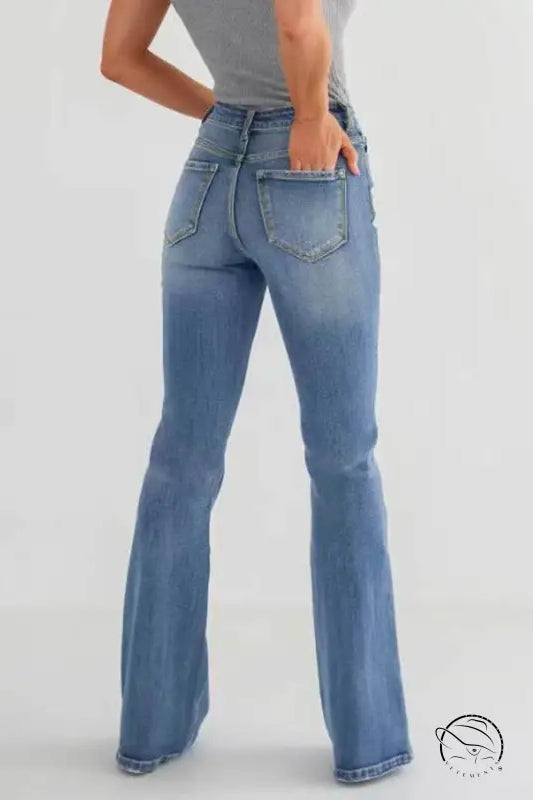 Slim Stretch High Waisted Cut Pants Jeans