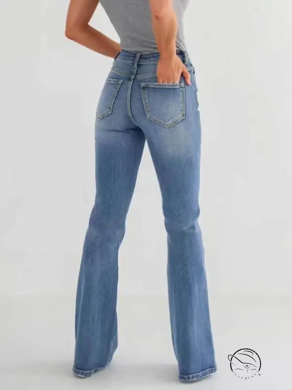 Slim Stretch High Waisted Cut Pants Jeans