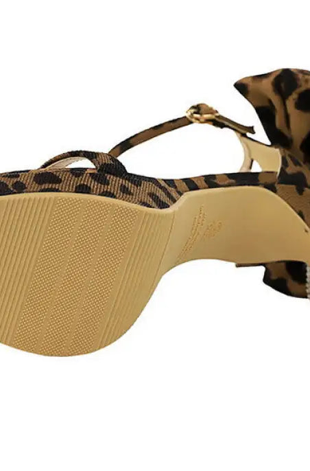 Cocktail Open Toe Platform Rhinestone Back Bowknot High Heel