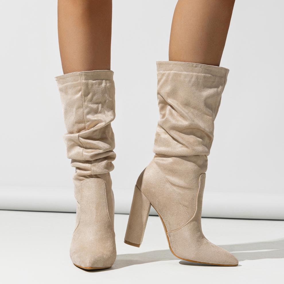 Winter Fashionable Chunky High Heel Boots