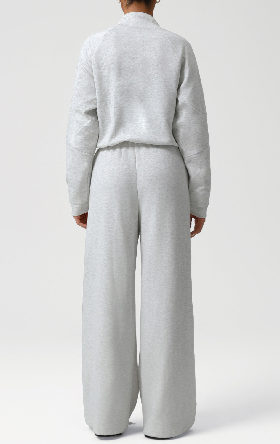 Langry fashion ملابس: light gray wide-leg tracksuit set