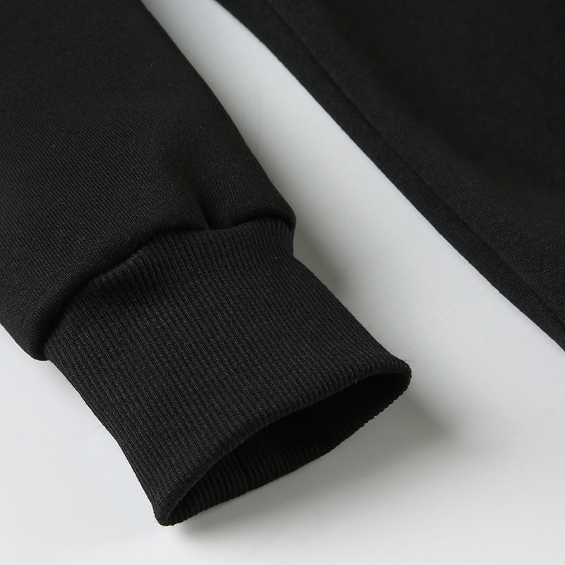 Black sweatshirt sleeve detail from Retro Loose Fur Warm Coat showcasing fashionable ملابس