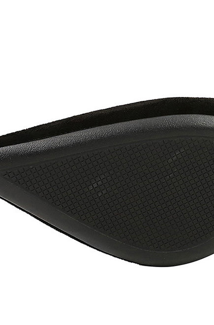 Langry fashion black leather pointed toe high heel with textured sole