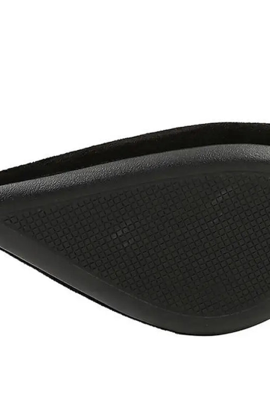 Langry black leather pointed toe high heel with textured sole in fashion