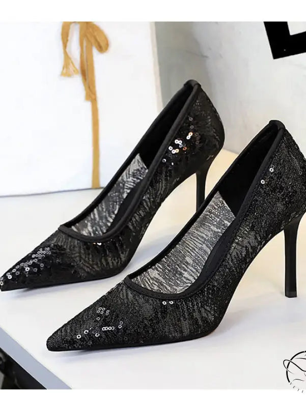 Shallow Mouth Sequin Fashionable Elegant High Heel