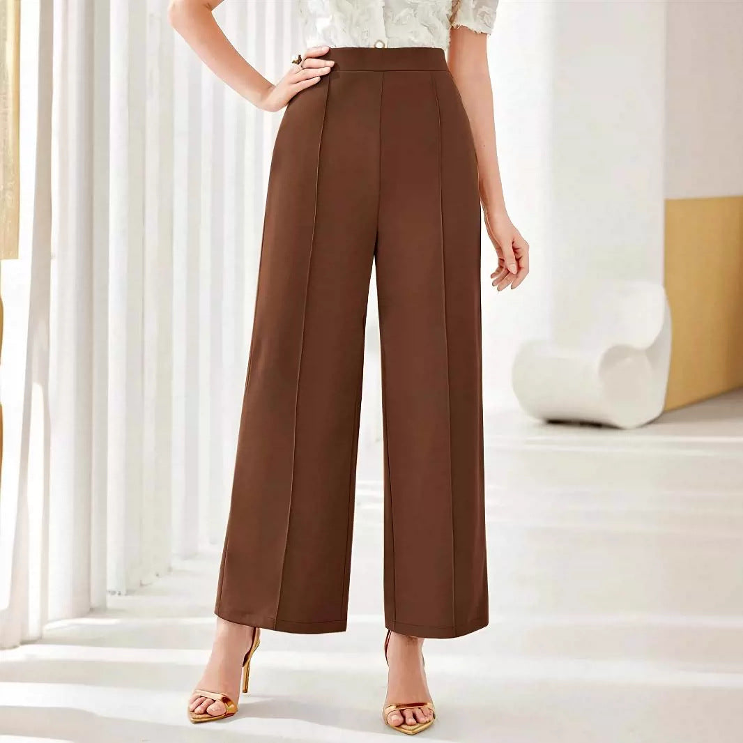 Brown wide leg high waist cropped dress pants from Elegant High Waist Wide Leg collection