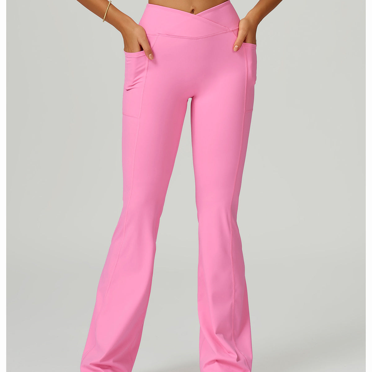 Cross Waist Wide Leg Bootcut Trousers Outdoor