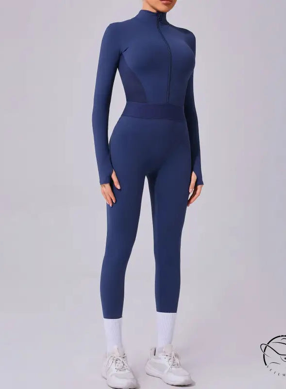 Blue comfy mesh stitching Langry fashion athletic jumpsuit