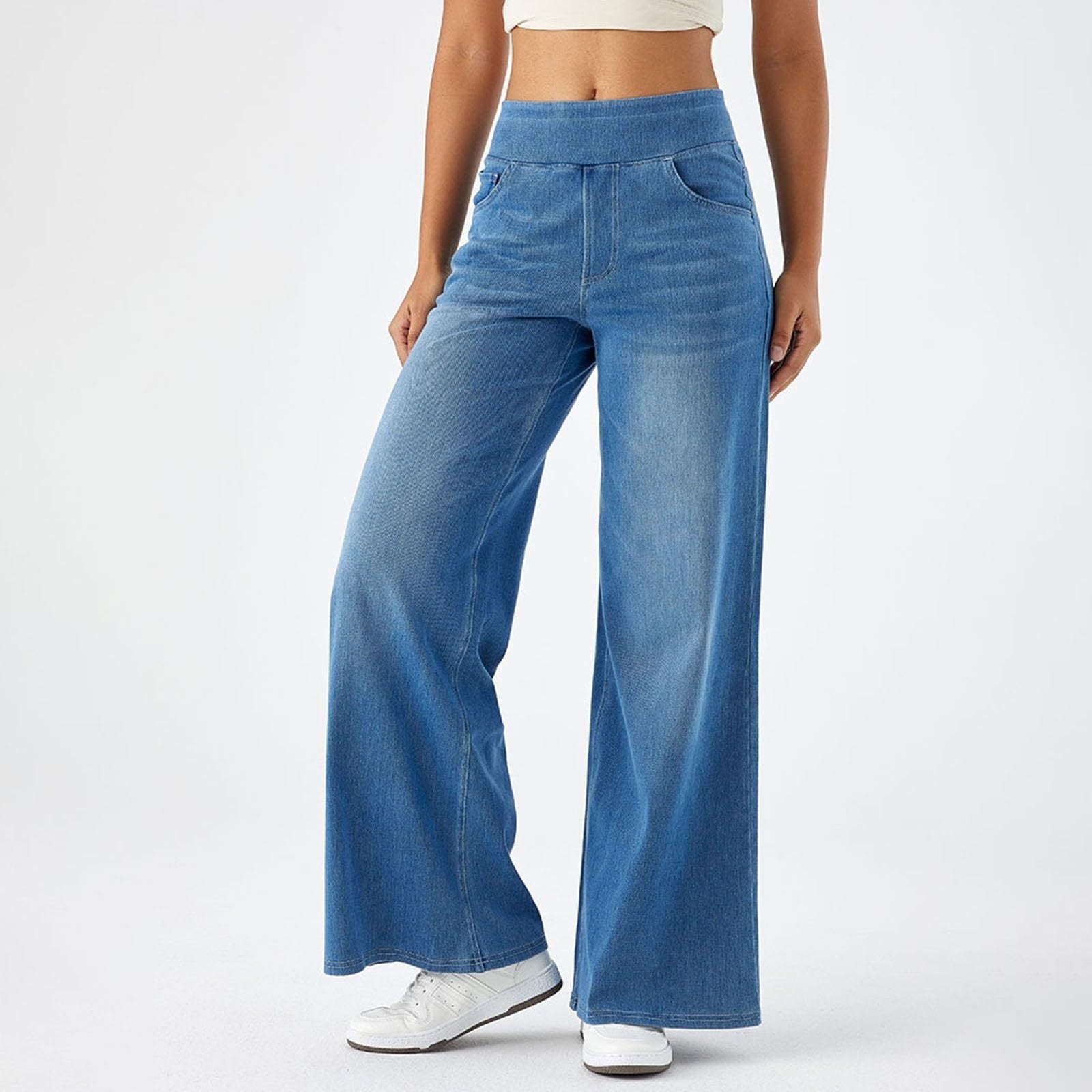 Loose Casual Jeans featuring stylish wide-leg denim pants for modern fashion trends