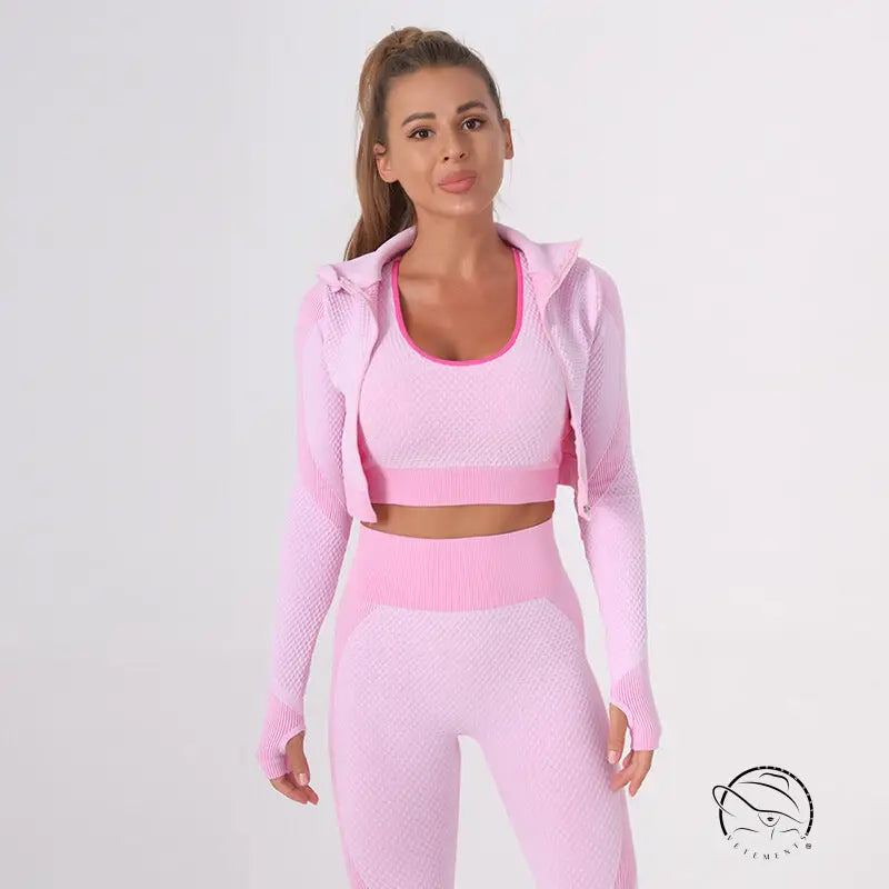 Pink Yoga Vest Yoga Jacket Yoga Pants