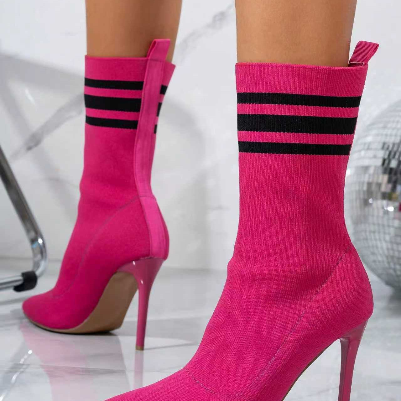 Skinny Boots Socks High Heel