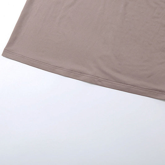 Taupe-colored fabric from the Summer Women Elegant Backless Tube Top Halter Pleated Two Piece Set, showcasing stylish ملابس in langry fashion