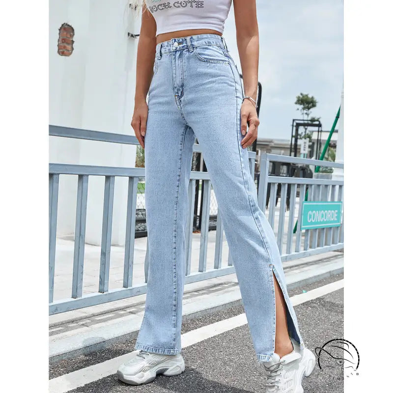 Fashionable Denim Trousers Wide Leg Straight Loose
