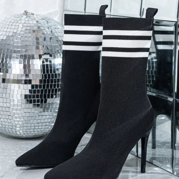 Skinny Boots Socks High Heel