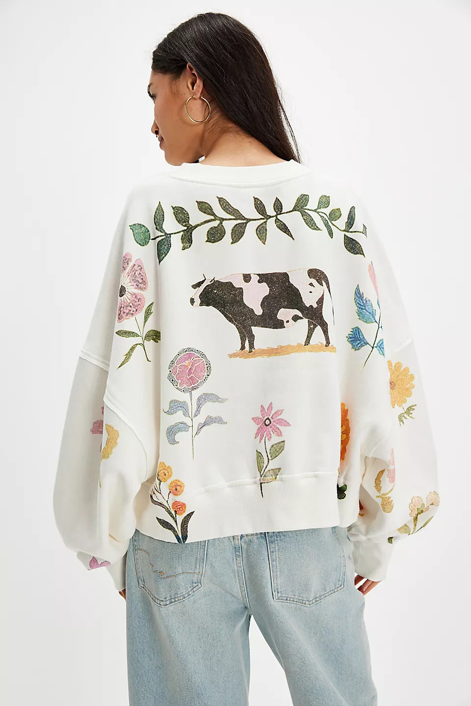 Winter Printing Loose Casual Top All Matching Hoodie