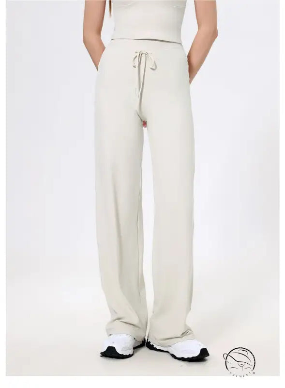 Langry loose quick drying cream drawstring sweatpants in fashion ملابس