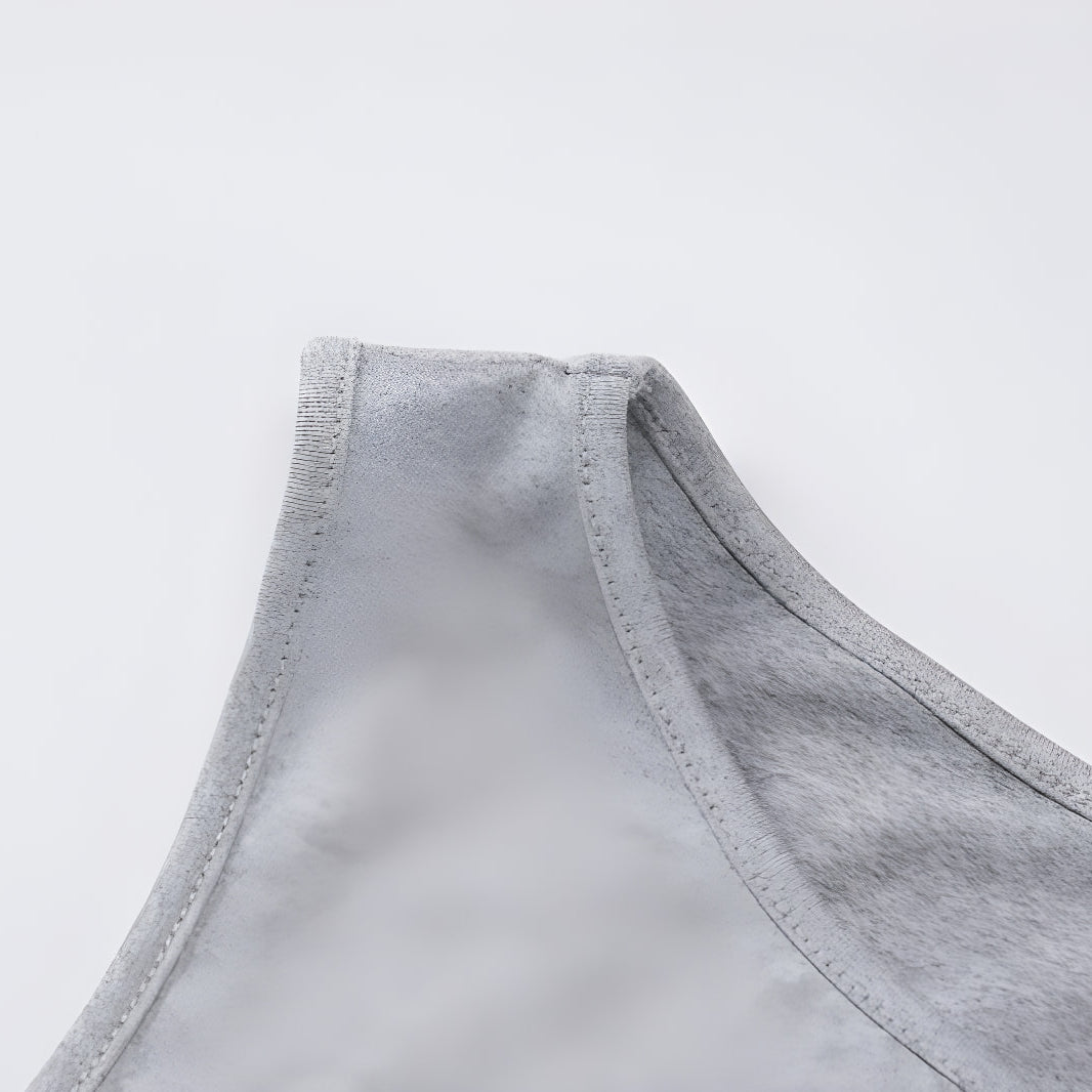 Gray sleeveless shirt collar and neckline of Summer Women Clothing langry vest set