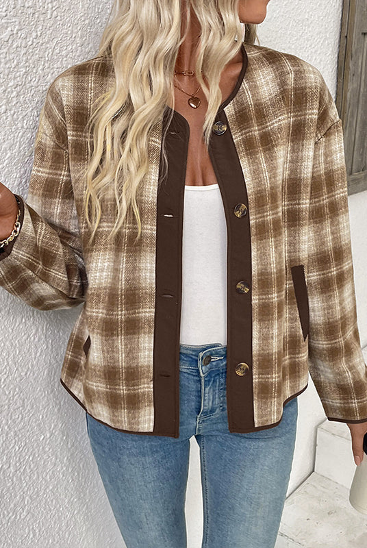 Winter Casual Plaid Cardigan Jacket