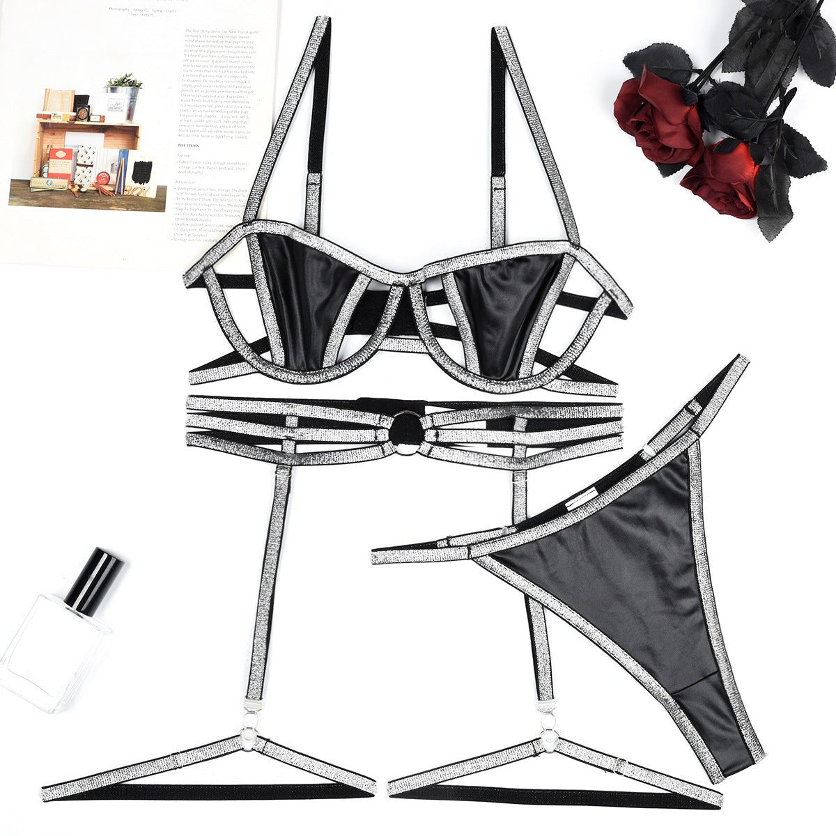 FAUX LEATHER STITCHING SEXY SUIT-VETEMENTS